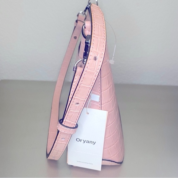 NWT Oryany Focus Mini Croc-Embossed Leather Crossbody Bag in Vintage Pink - Picture 4 of 16